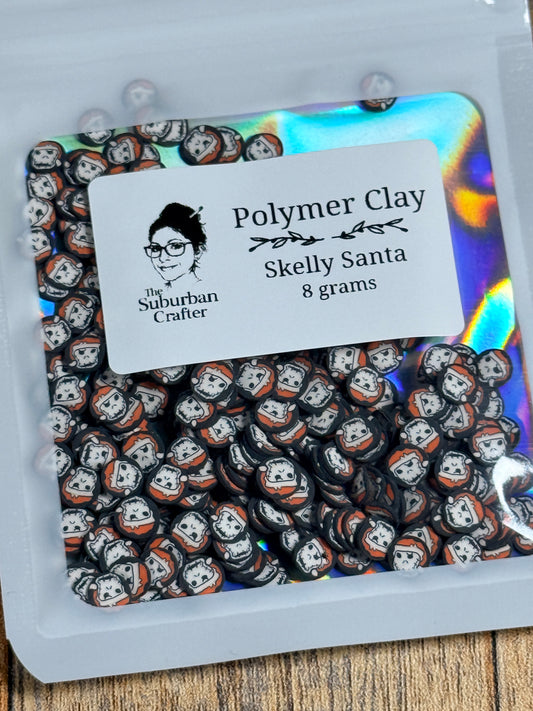 Polymer Clay Large Skelly Santa