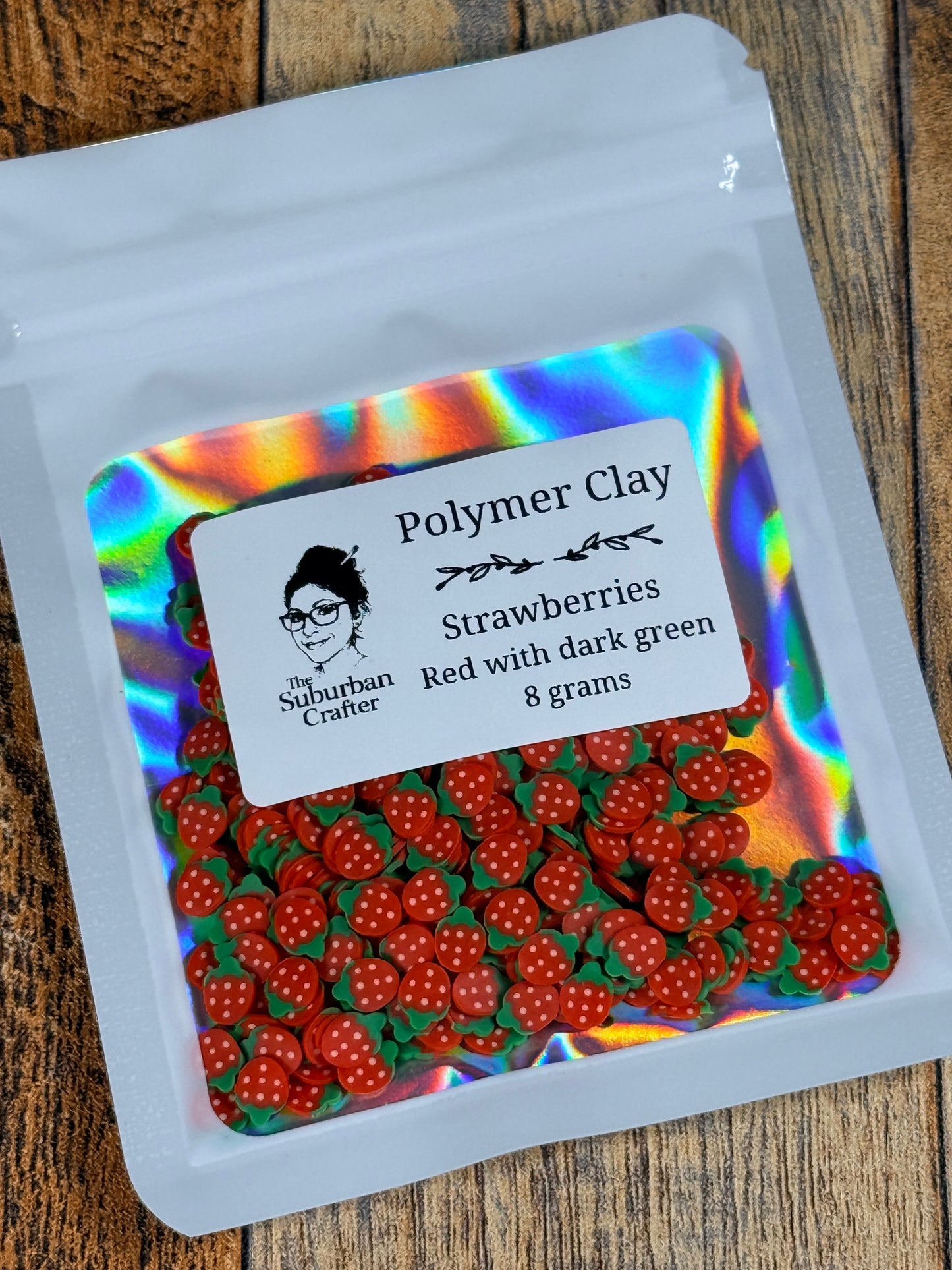 Polymer Clay Strawberries with dark green