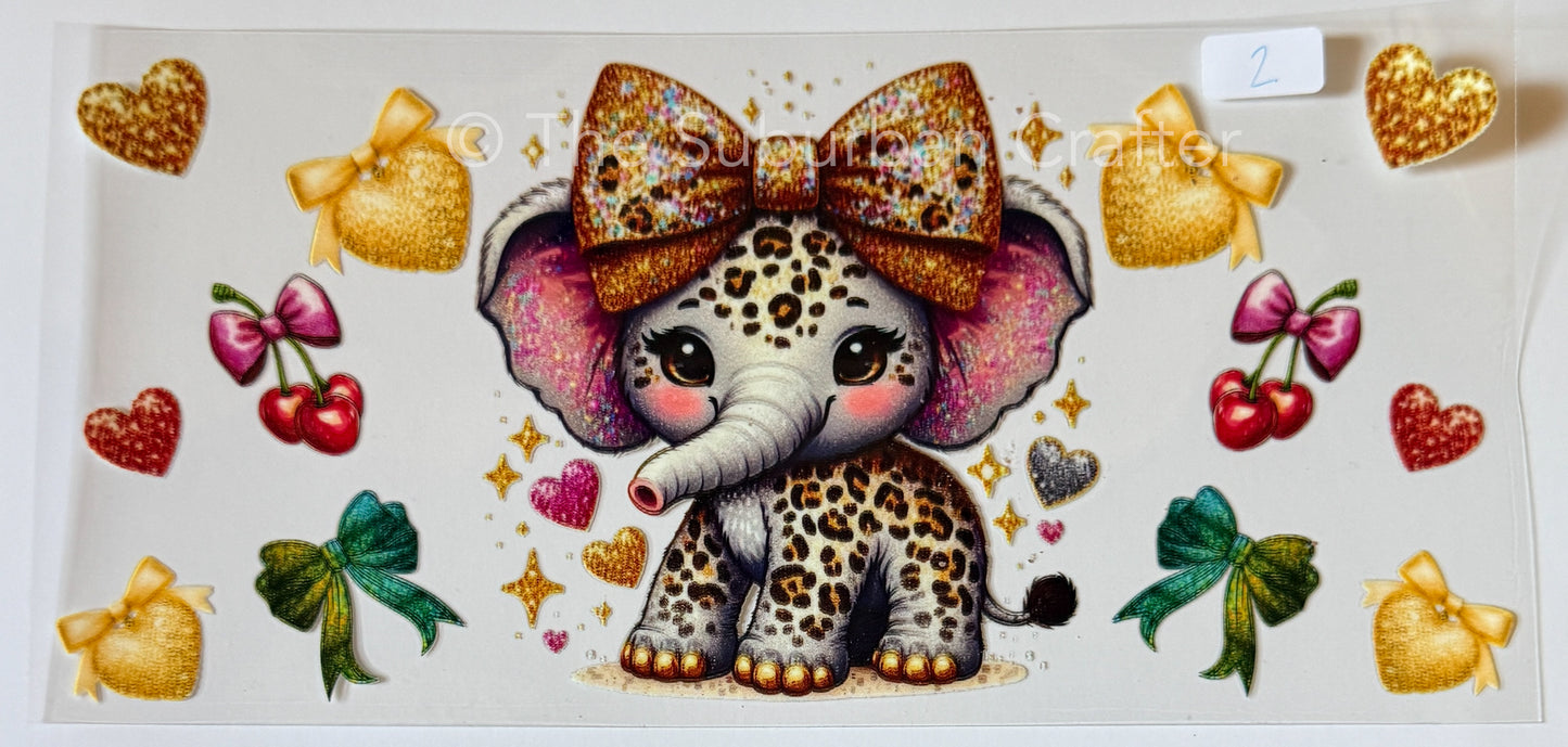 UV DTF Blingy elephant