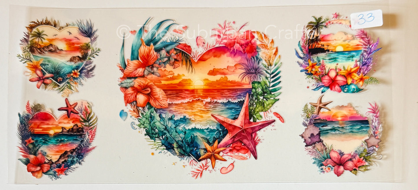 UV DTF Tropical sunset