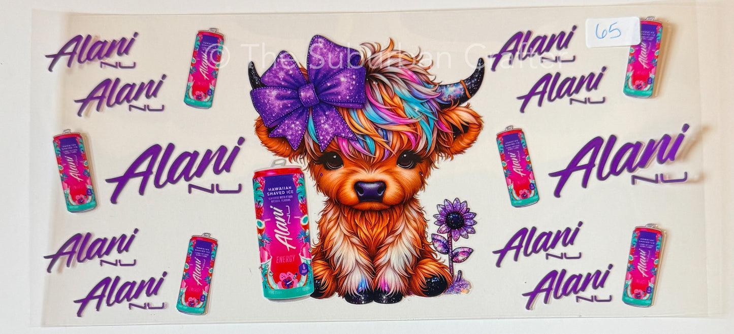 UV DTF Alani cow purple