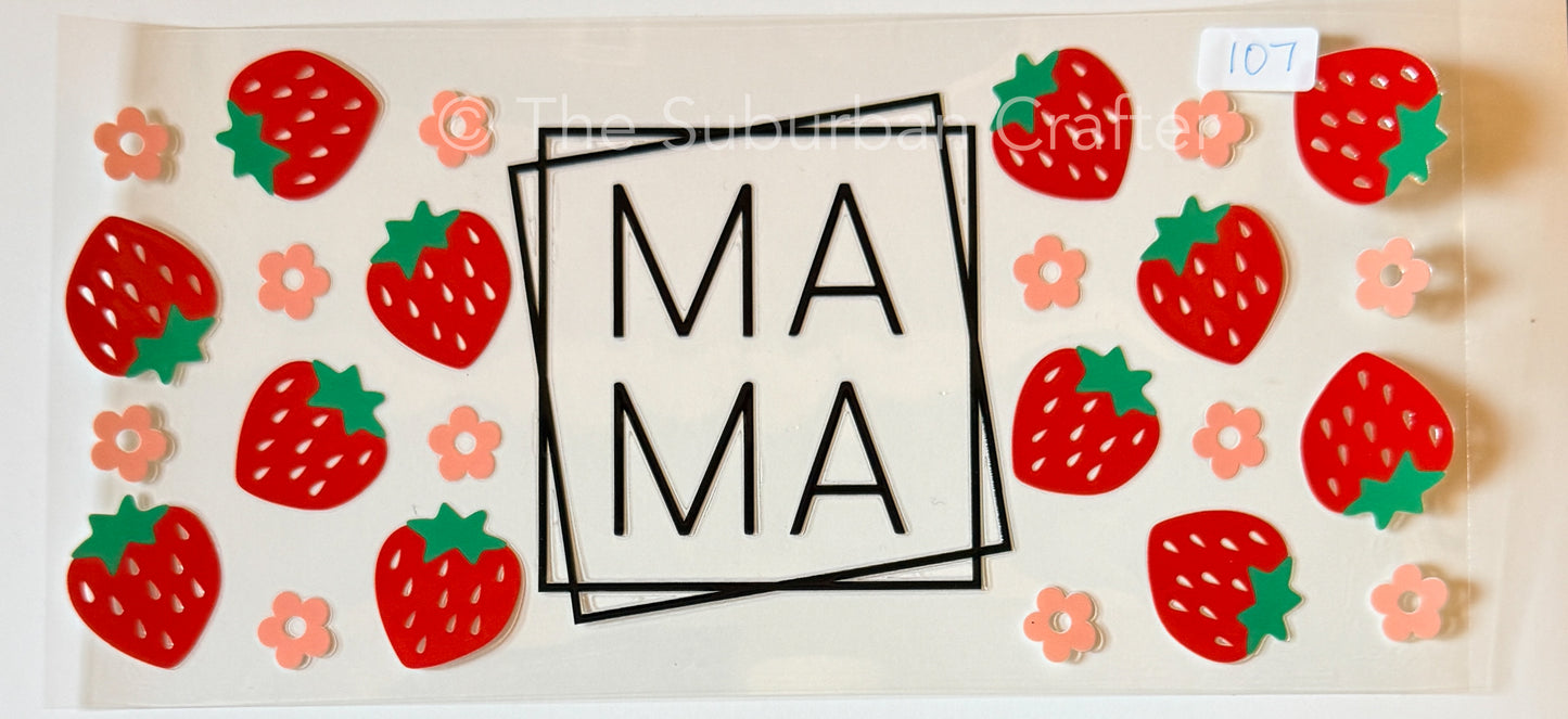 UV DTF Strawberry mama