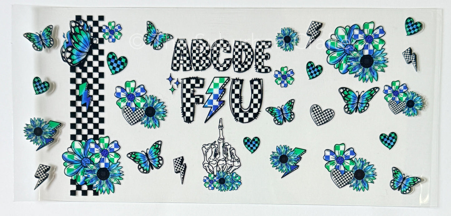 UV DTF ABCDEFU blue green