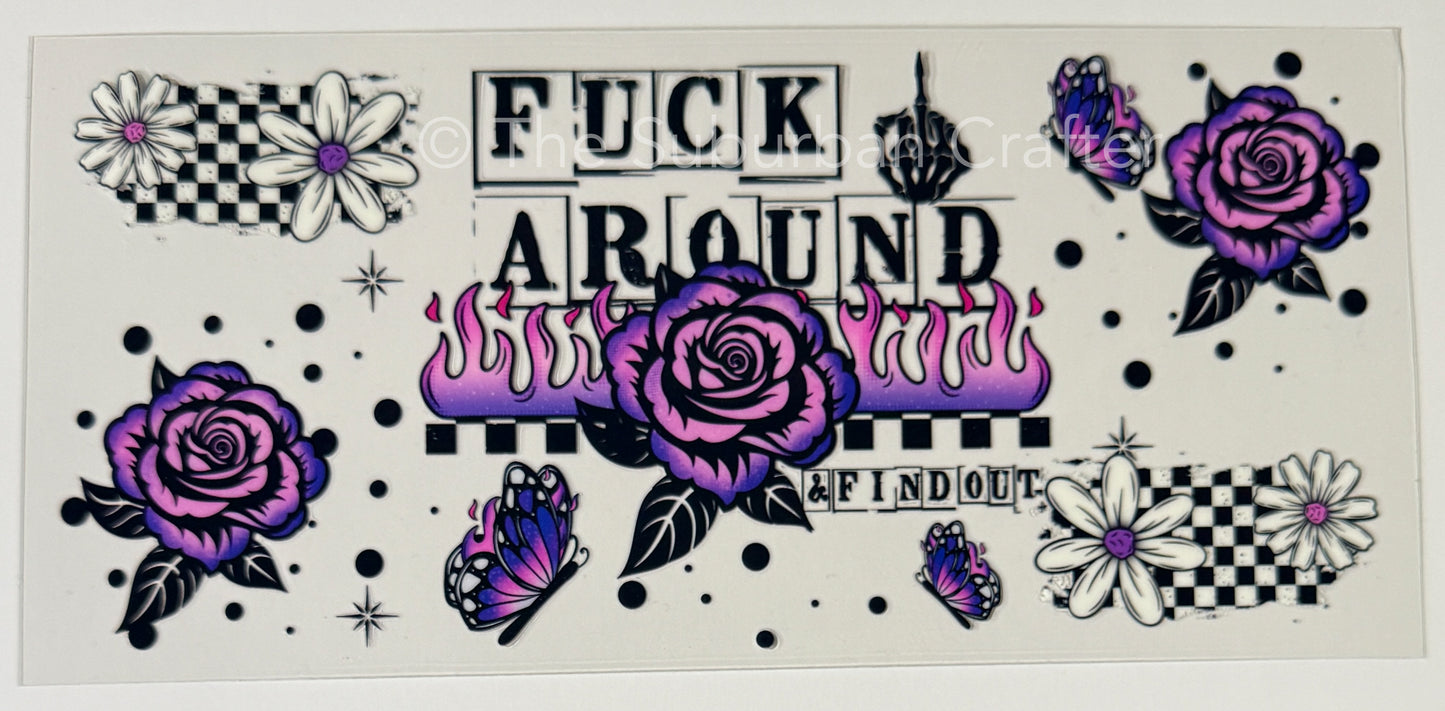 UV DTF FAFO pink and purple