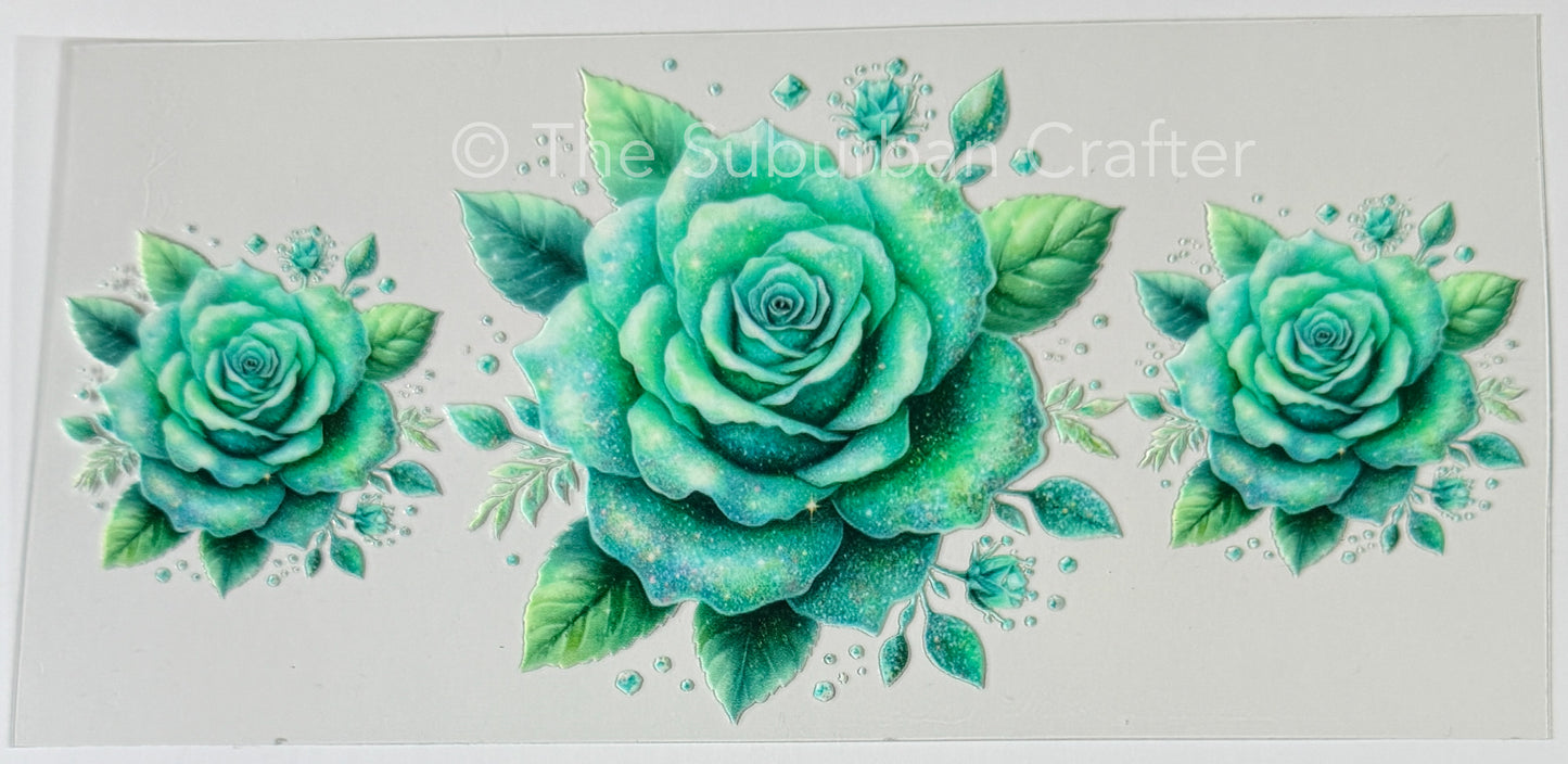UV DTF Roses green