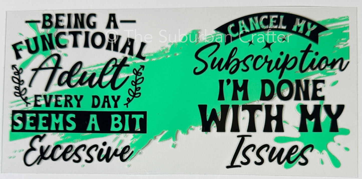 UV DTF Excessive adulting