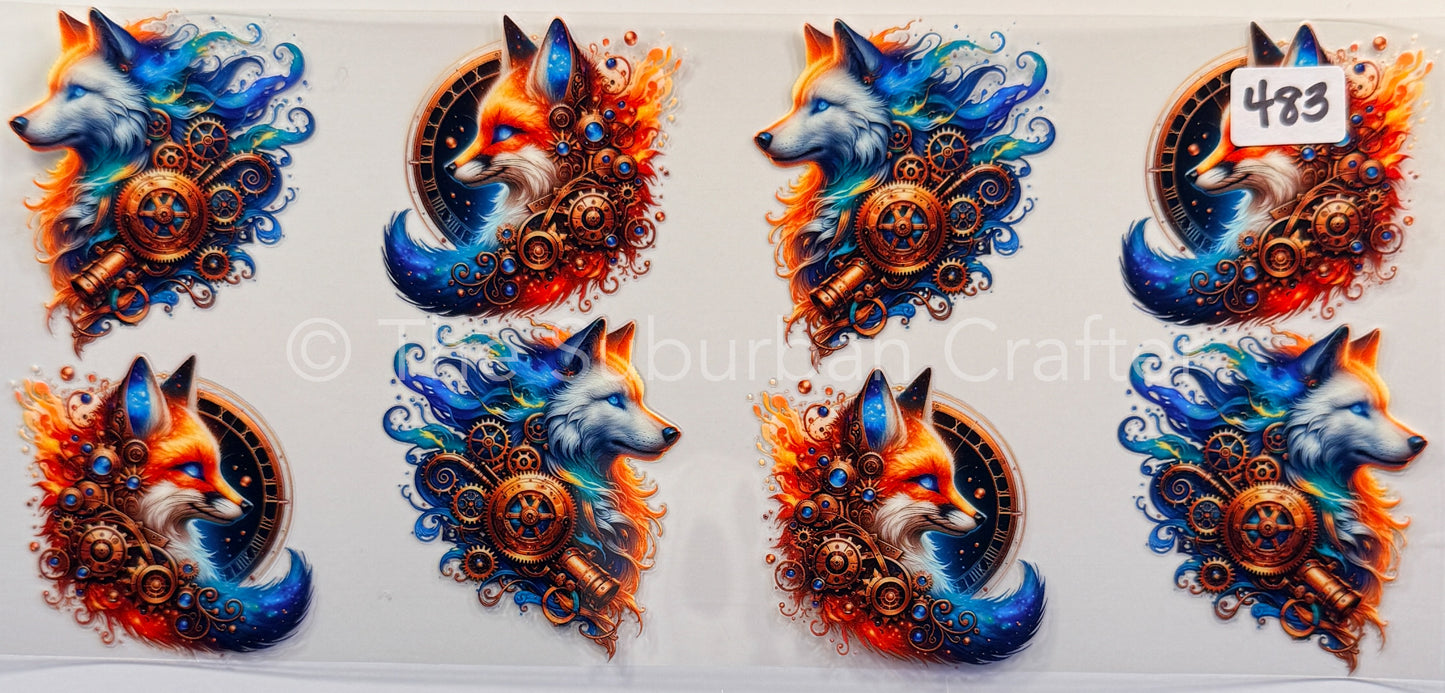 UV DTF Steam punk fox