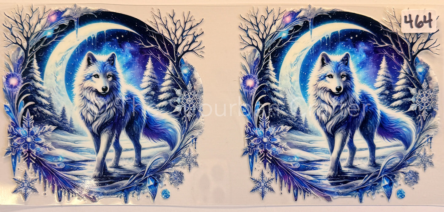 UV DTF Wolf and moon