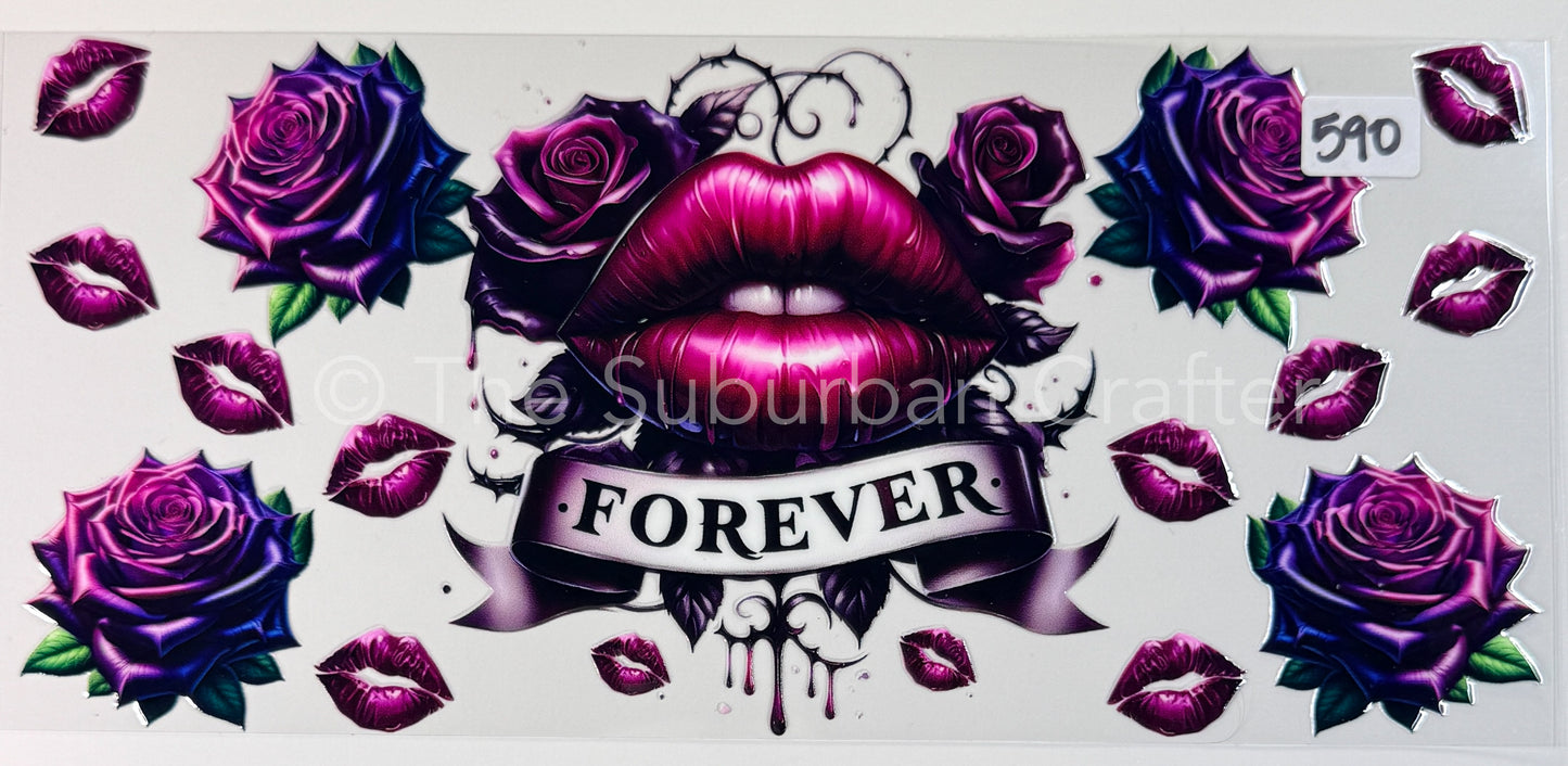 UV DTF Forever lips and roses