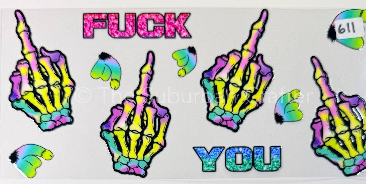 UV DTF Richards and middle fingers