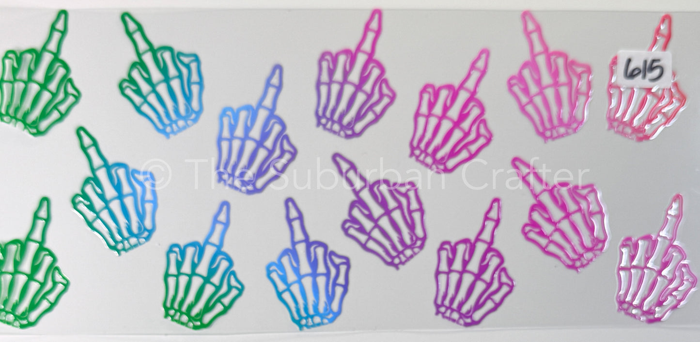 UV DTF Middle fingers multicolor