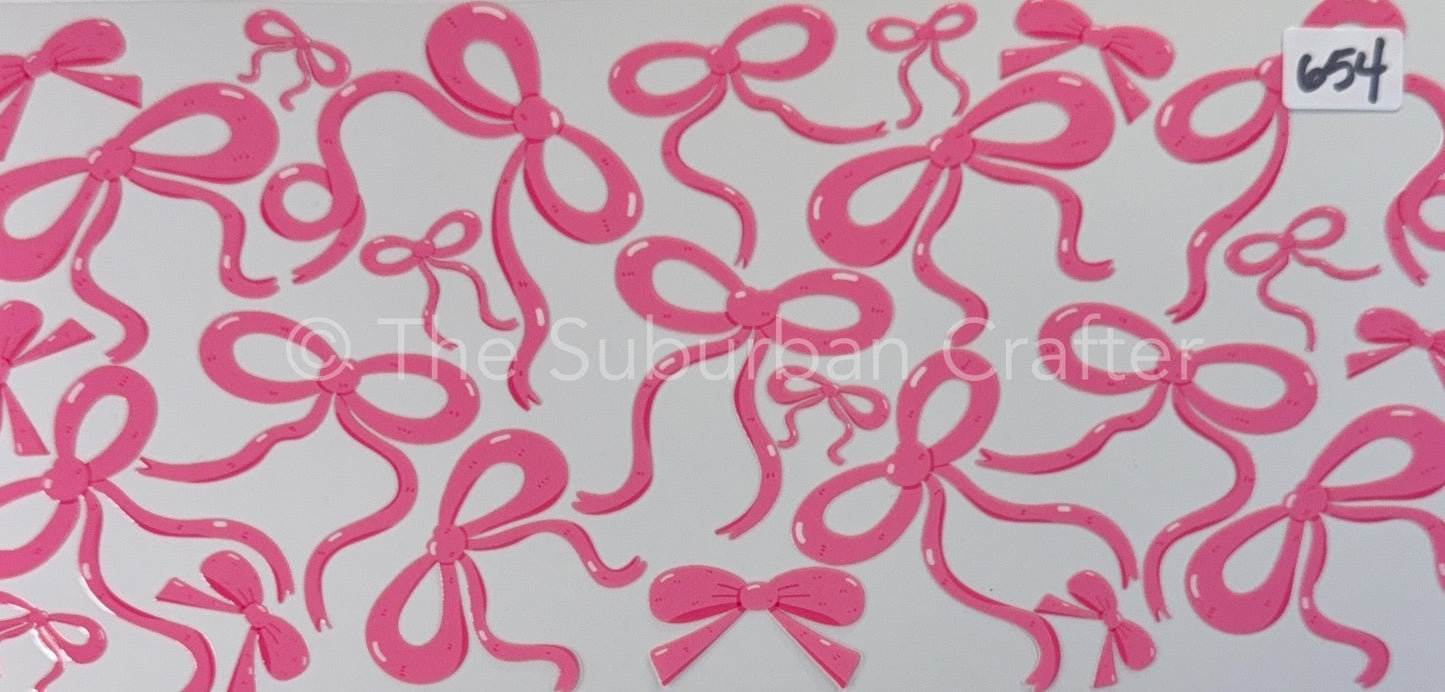 UV DTF Bows pink