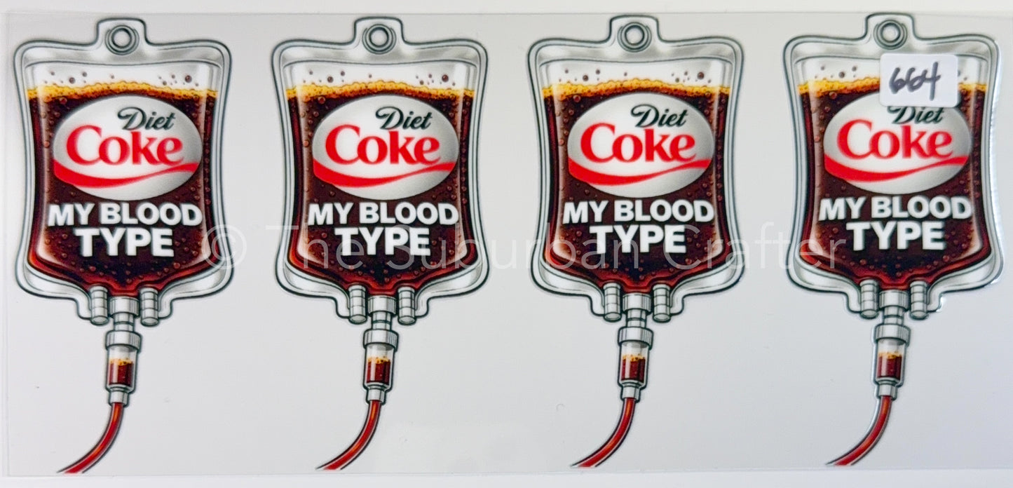 UV DTF Blood type diet coke