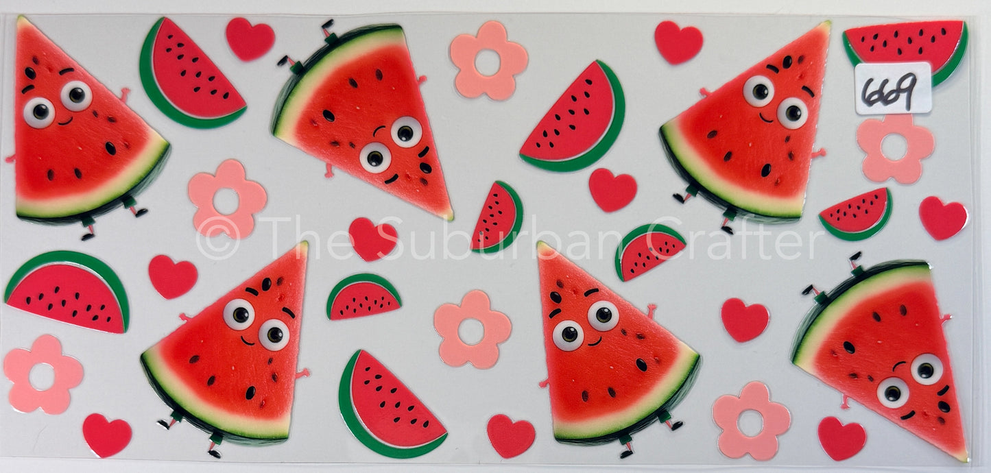 UV DTF Watermelon slices