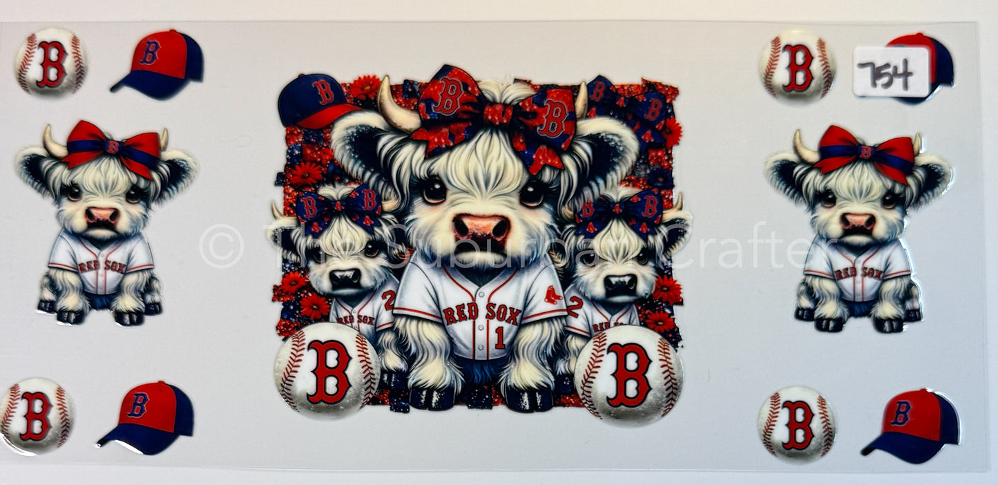 UV DTF Cows Red Sox