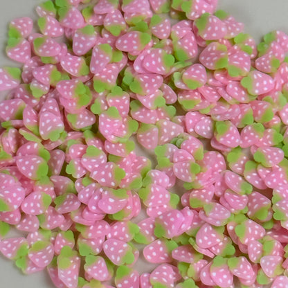 Polymer Clay Strawberries Pink
