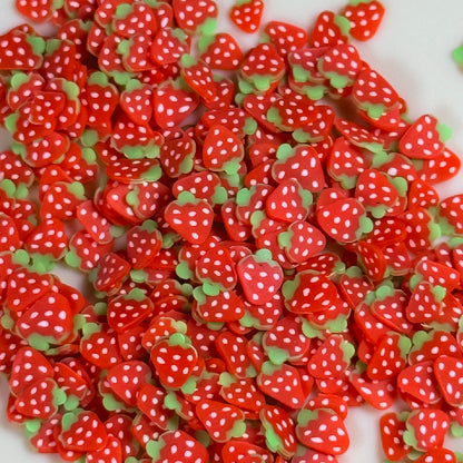 Polymer Clay Strawberries with dark green