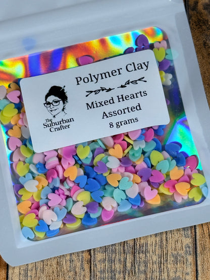 Polymer Clay Mixed Hearts Assorted