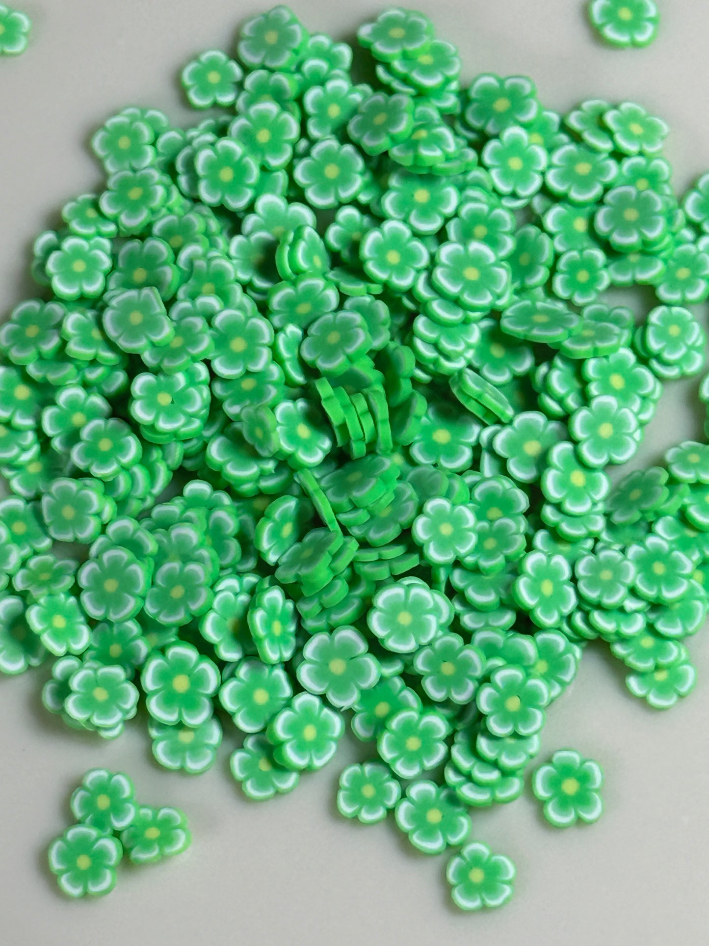 Polymer Clay Green Flowers