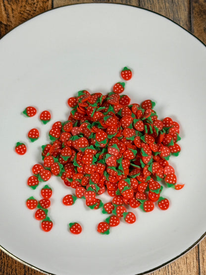 Polymer Clay Strawberries with dark green