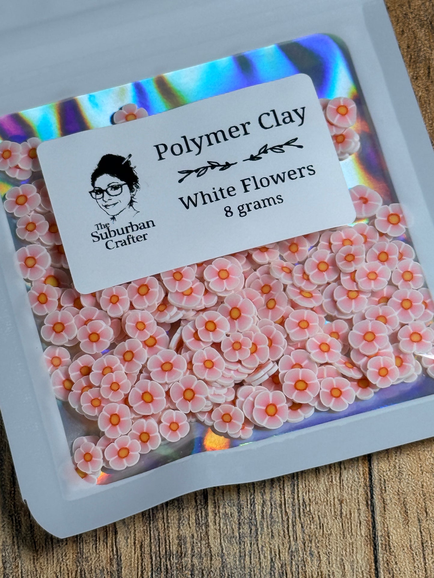 Polymer Clay White Flowers