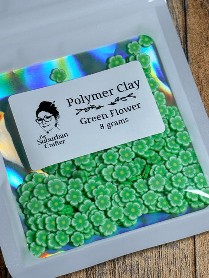 Polymer Clay Green Flowers