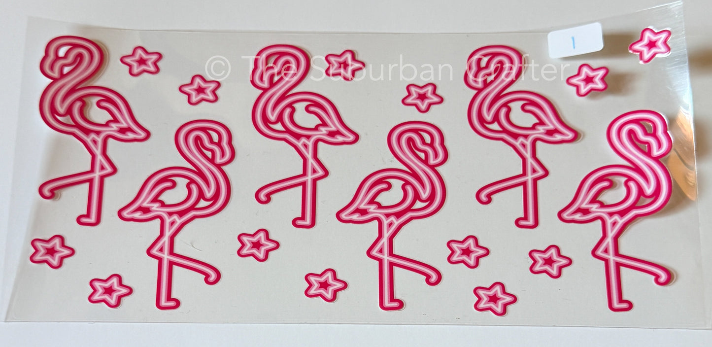 UV DTF Flamingos
