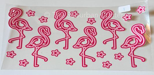 UV DTF Flamingos