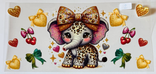 UV DTF Blingy elephant