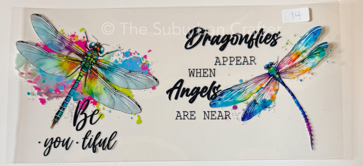 UV DTF Dragonflies and angels