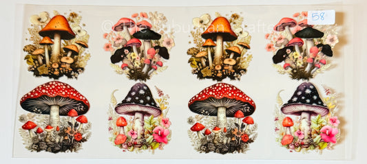 UV DTF Mushrooms bright