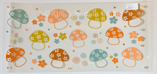 UV DTF Pastel mushrooms