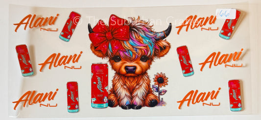 UV DTF Alani cow red