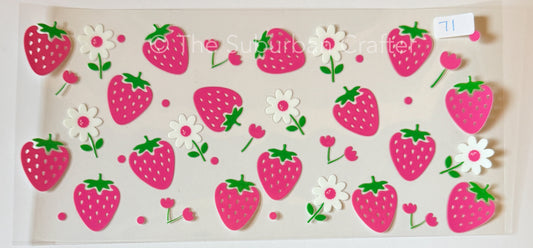 UV DTF Pink strawberries