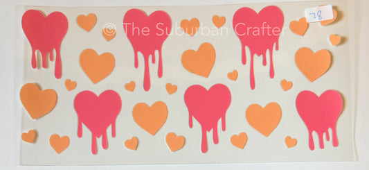 UV DTF Drippy hearts