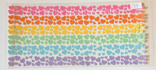UV DTF Rainbow hearts