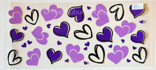 UV DTF Purple hearts