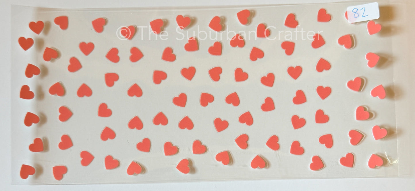 UV DTF Pink hearts