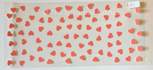 UV DTF Pink hearts