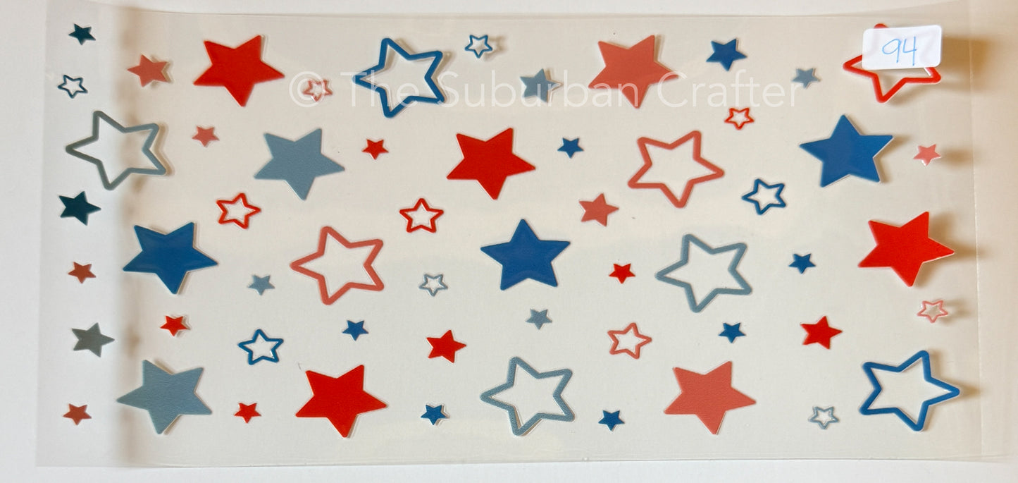 UV DTF Patriotic stars