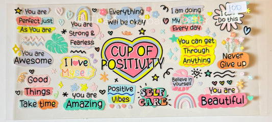 UV DTF Cup of positivity