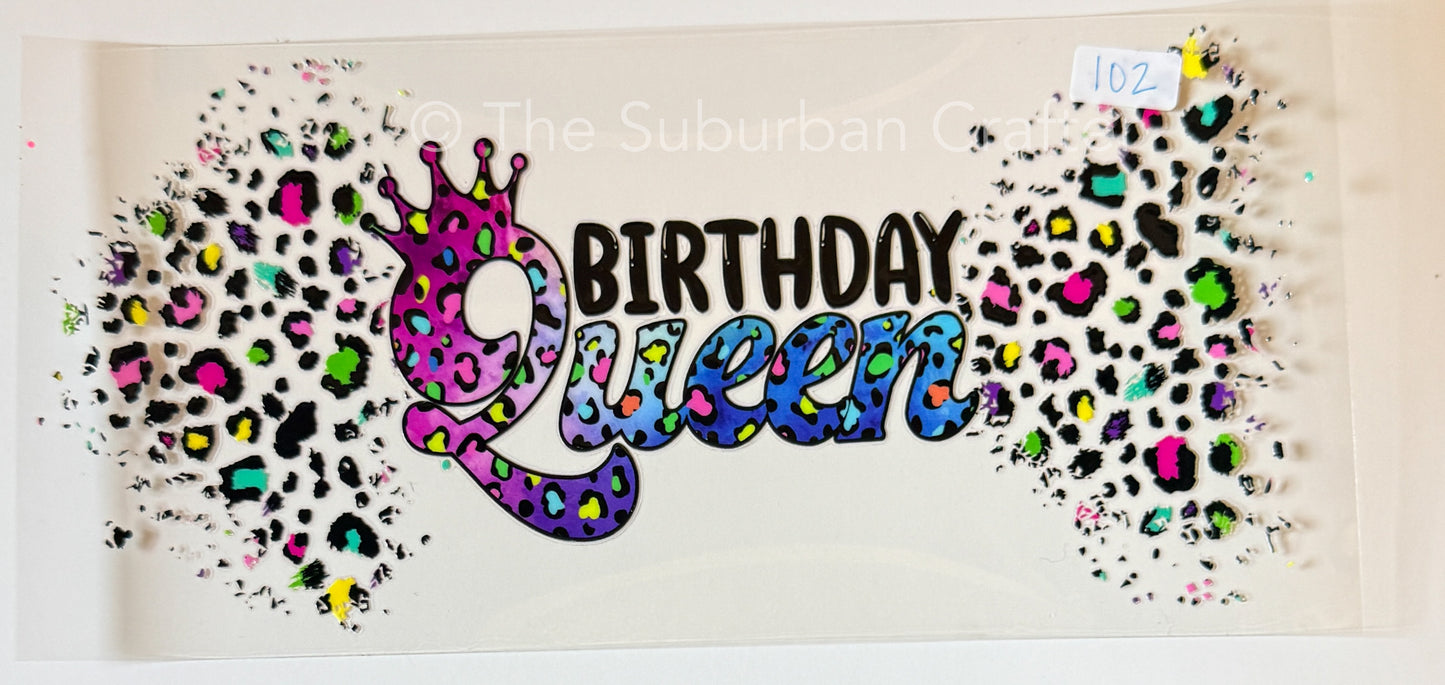 UV DTF Birthday queen