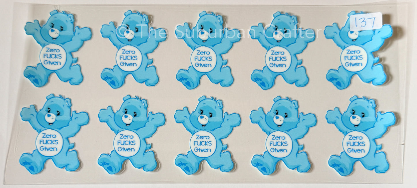 UV DTF Swear bears blue