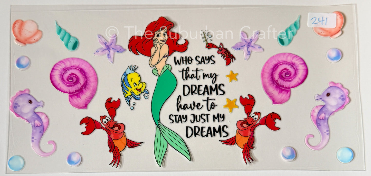 UV DTF Mermaid and crab