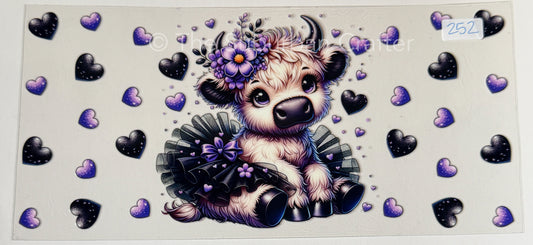 UV DTF Cow purple tutu