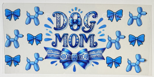 UV DTF Dog mom blue