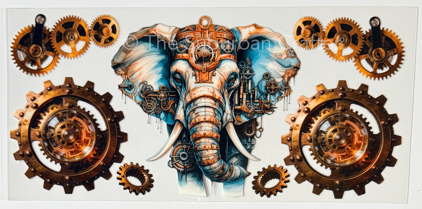 UV DTF Steampunk elephant