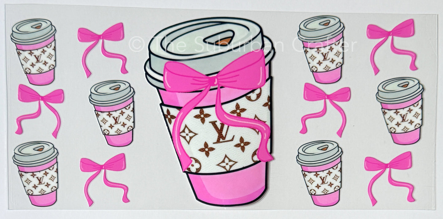 UV DTF LV coffee and bows