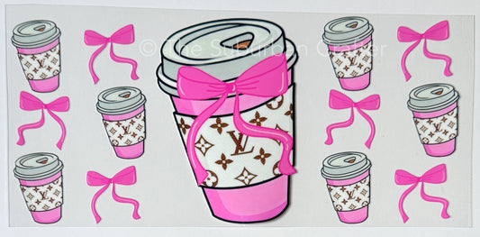 UV DTF LV coffee and bows