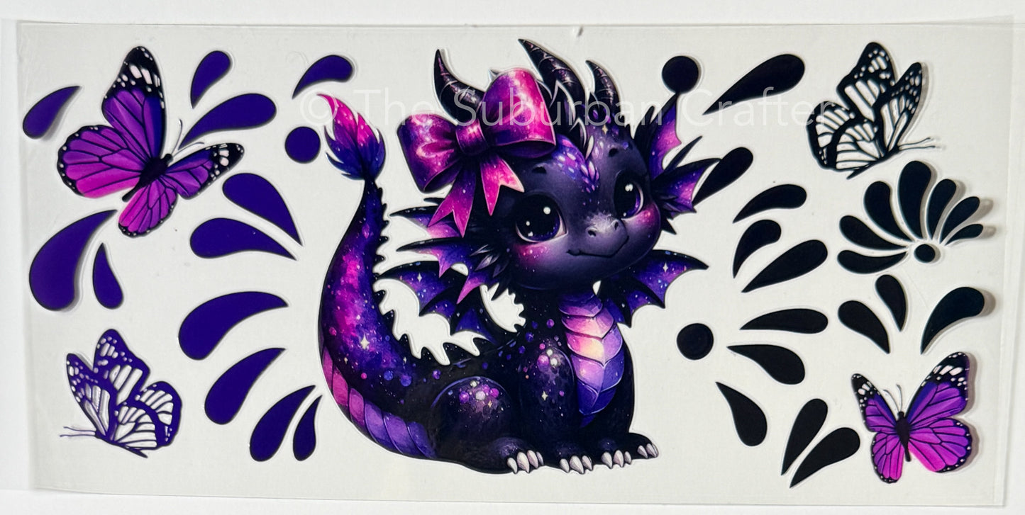 UV DTF Purple dragon bow